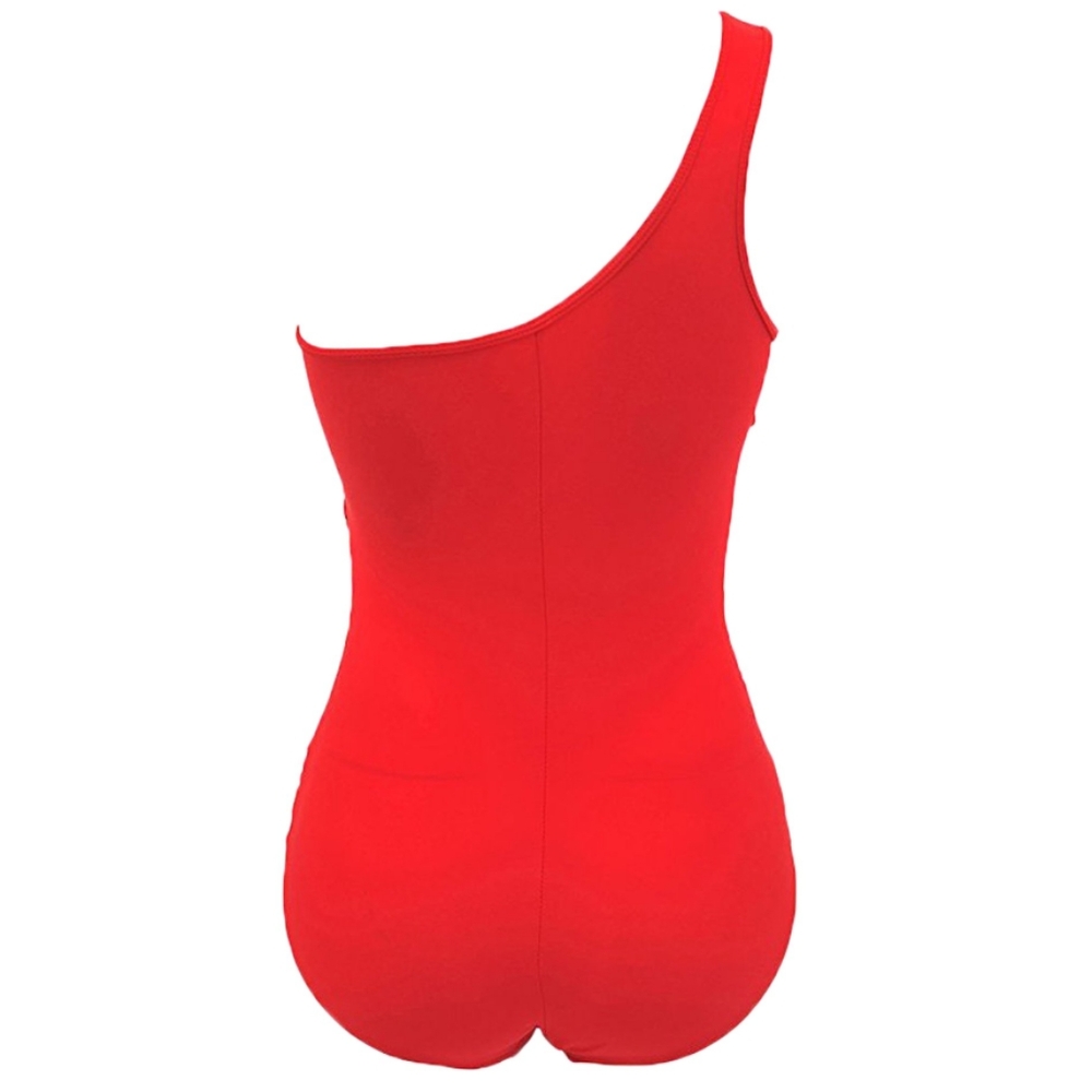 Runtly Red Size Large One Shoulder Swimming Suit - Picture 4 of 10
